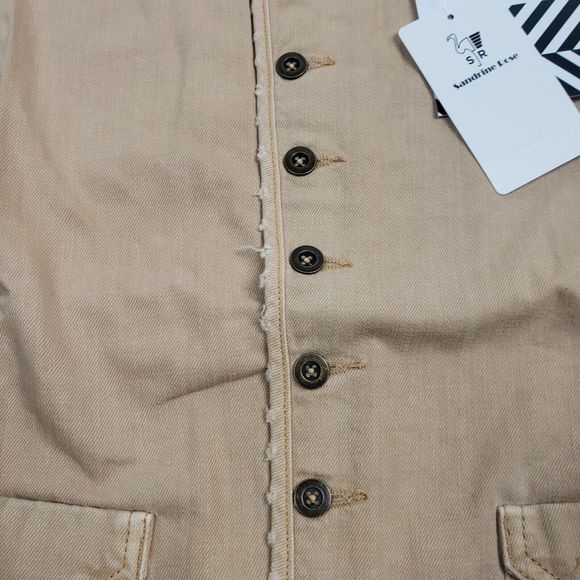 Sandrine Rose Women's Tan Denim Empire Jacket size M - Picture 7 of 14